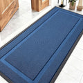OLANLY Front Door Mat Indoor Outdoor Entrance, Waterproof All-Season, All-Weather Doormat, Sturdy Natural Rubber, Low Profile, Easy Clean Patio Porch Entryway Mat, 59x23, Navy Blue