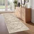 Washable Runner Rugs for Bedroom - 2x6 Runner Rug Non Slip, Ultra-Thin Entryway Runner, Soft Abstract Kitchen Runner for Hallway, Laundry, Bathroom, Indoor Door Mat(2'x6', Brown/Pink)