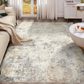 UERMEI 5x8 Area Rug Living Room Rugs - Washable Neutral Modern Abstract Soft Thin Large Rug Indoor Floor No Slip Rug Carpet for Bedroom Under Dining Table Home Office Decor - Golden Grey