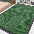 Smiry Front Door Mat Outside Entrance, Heavy Duty Sturdy Natural Rubber Doormat, Trap Dirt and Moisture, Easy Clean Low Profile Welcome Floor Mats for Indoor Outdoor Entry, 35X23 Inch, Green