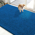 OLANLY Dog Door Mat for Muddy Paws 50x30, Absorbs Moisture and Dirt, Absorbent Non-Slip Washable Doormat, Quick Dry Chenille Mud Mat, Entry Indoor Entryway Carpet for Inside Floor, Deep Navy Blue