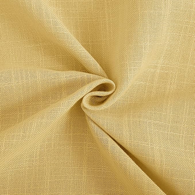 Gold Curtains for Living Room Back Tab Modern Farmhouse Semi Sheer Curtains 102 inches Long 2 Panels Set Muted Neutral Window Curtain for Dining Room Bedroom 52x102