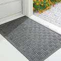 Mibao Front Door Mat Indoor Outdoor Entrance, Dirt Trapping Waterproof All-Season, All-Weather Doormat, Non-Slip Durable Natural Rubber Low Profile Easy Clean Patio Entrance Mat, 61.5" x 36", Grey