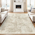 6x9 Abstract Area Rugs for Living Room 6 x 9 Washable Non Slip Low Pile Gray Rugs for Bedroom Dining Room Foldable Thin Beige Gray