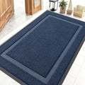 OLANLY Front Door Mat Indoor Outdoor Entrance, Waterproof All-Season, All-Weather Doormat, Sturdy Natural Rubber, Fade Resistant, Low Profile, Easy Clean Patio Porch Entryway Mat, 47x32, Blue