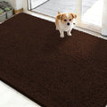 OLANLY Dog Door Mat for Muddy Paws 50x30, Absorbs Moisture and Dirt, Absorbent Non-Slip Washable Doormat, Quick Dry Chenille Mud Mat for Dogs, Entry Indoor Entryway Carpet for Inside Floor, Brown
