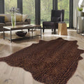 Faux Antelope Cheetah Print Rug, Leopard Rug 6.2x8.2 Faux Animal Print Skin Cheetah Area Rug for Bedroom Living Room Animal Fur Hide Rustic Dark Brown