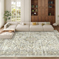 zesthome 8x10 Area Rugs for Living Room,Non-Slip Backing Washable Rugs,Vintage Large Area Rug，Stain Resistant Home Decor Rug (Beige/Brown,8'x10')