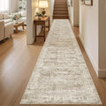 Runner Rug 2x12 Washable Non-Slip Hallway Runner Rugs for Kitchen Bathroom Laundry Room Brown Vintage Floor Carpet Runners for Hallways Entryway