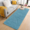 OLANLY 2x6 Machine Washable Runner Rugs for Hallway, Soft Fluffy Shaggy Bedside Rugs for Bedroom, Living Room, Indoor Floor Carpet for Kids Girls and Boys, Home Decor Aesthetic, Slate Blue