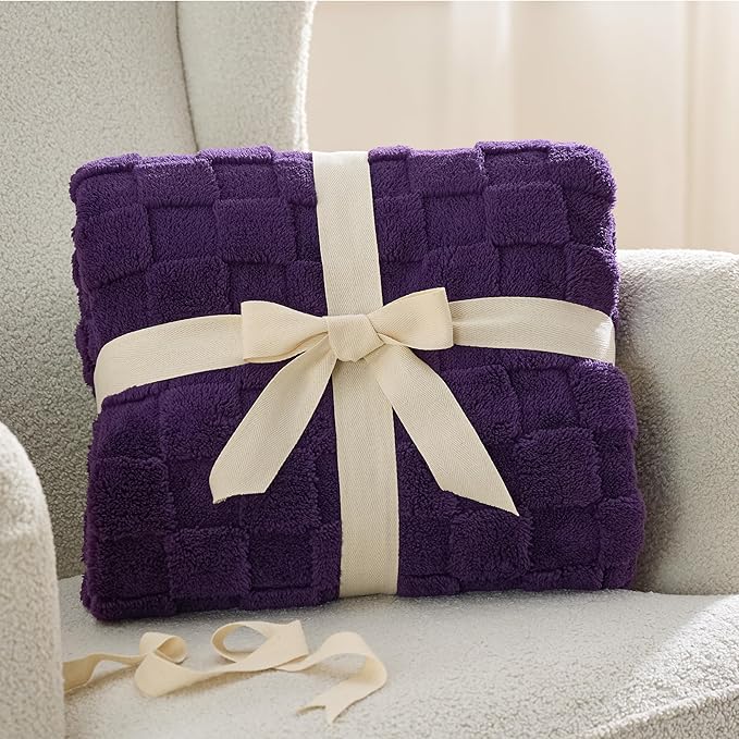 Bedsure GentleSoft Twin Blanket for Bed - Super Soft Cozy Blankets for Kids Girls, Cute Fuzzy Fleece Mother's Day Throws for Bedroom Couch, Purple, 60x80 Inches