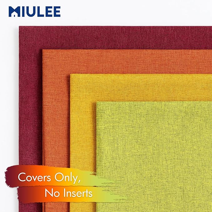 MIULEE Pack of 4 Decorative Outdoor Throw Pillow Covers Linen Waterproof Pillow Covers Farmhouse Cushion Cases for Patio Garden Tent Balcony Couch Sofa 16x16 inch Yellow Green