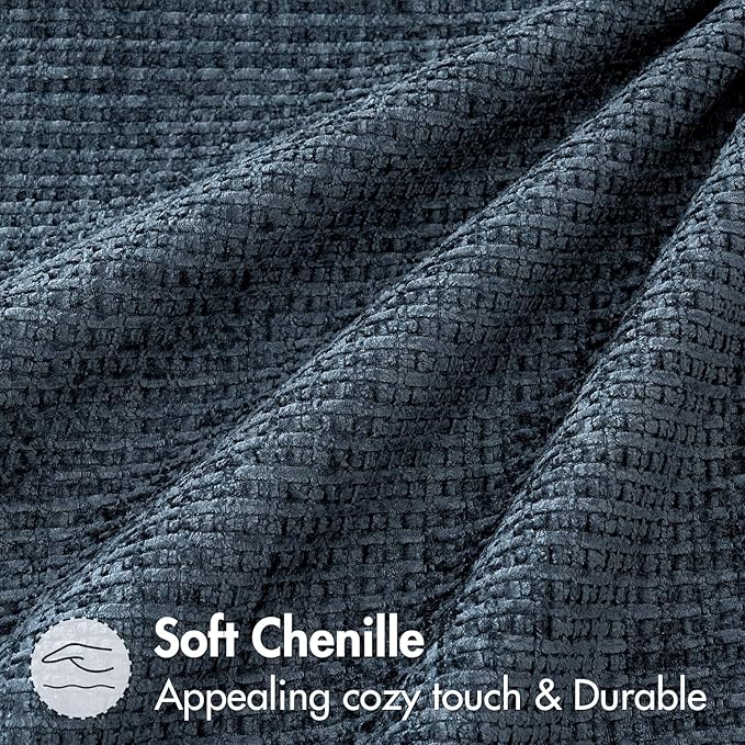 MIULEE Pack of 2 Couch Throw Pillow Covers 18x18 Inch Coastal Navy Blue Modern Boho Accent Decorative Pillow Covers Soft Chenille Farmhouse Cushion Covers for Home Decor Bed Sofa Living Room