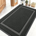 OLANLY Front Door Mat Indoor Outdoor Entrance, Waterproof All-Season, All-Weather Doormat, Sturdy Natural Rubber, Fade Resistant, Low Profile, Easy Clean Patio Porch Entryway Mat, 47x32, Black