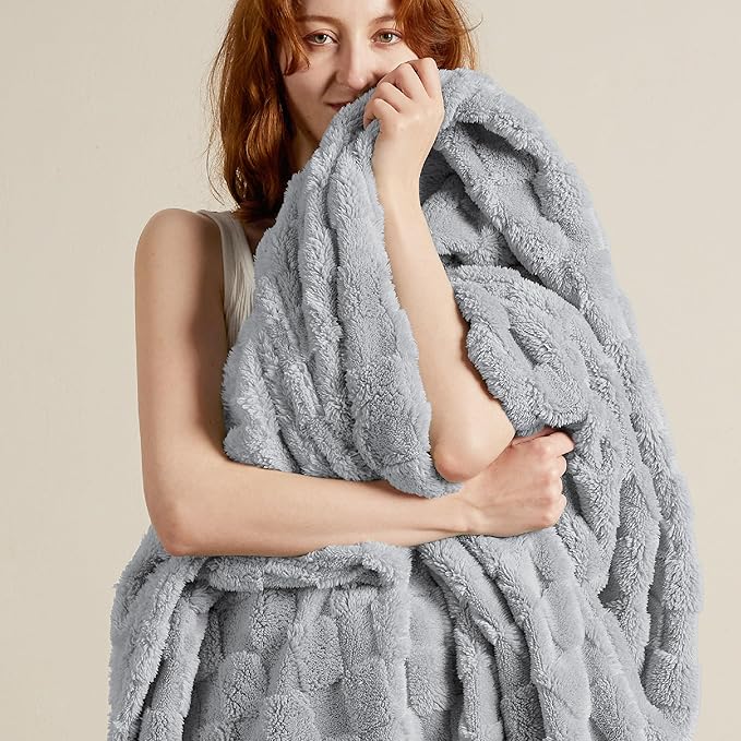 Bedsure GentleSoft Silver Grey Throw Blanket for Couch - Super Soft Cozy Blankets Gifts for Kids Girls, Cute Small Fleece Throws for Bedroom Home Decor, 50x70 Inches