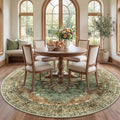 Area Rugs 7ft Washable Non-Slip, Floral Vintage Distress Print Pattern Medallion Carpet for Living Room Bedroom Dining Room, Brick Red Rust Neutral Brown Burnt Orange