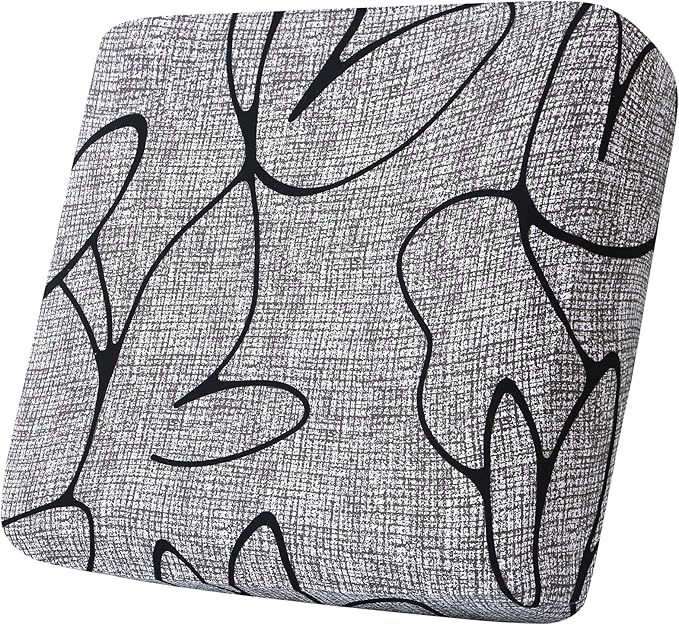 Smiry Printed Couch Cushion Covers, Stretch Soft Couch Covers for Sofa, Washable Non-Slip Sofa Slipcover Furniture Protector for Indoor and Outdoor (1 Pack, Grey and Black)