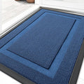 OLANLY Front Door Mat Indoor Outdoor Entrance, Waterproof All-Season, All-Weather Doormat, Sturdy Natural Rubber, Low Profile, Easy Clean Patio Porch Entryway Mat, 29.5x17, Navy Blue