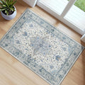 Area Rugs 2'x3' Kitchen Rugs Entry Rug Small Rugs for Entryway Kitchen Bathroom Door Mat Indoor Entrance,Washable Non Slip, Light Blue Navy Beige Gray White