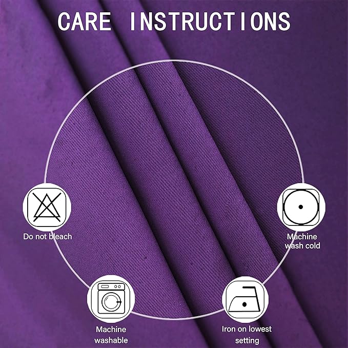 LEMOMO Purple Blackout Curtains/42 x 63 Inch/Set of Two Panels Grommet Bedroom Curtains