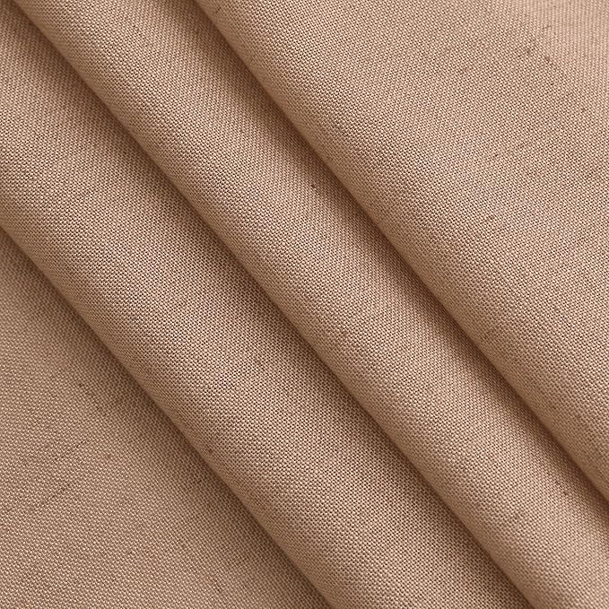Nanspring Peach Linen Curtains 96 Inches Long Set for Baby Girl Bedroom Back Tab Rod Pocket Semi Sheer Light Filtering Drape for Bedroom Home Decor Protect Privacy 52x96,2 Panels