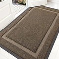 OLANLY Front Door Mat Indoor Outdoor Entrance, Waterproof All-Season, All-Weather Doormat, Sturdy Natural Rubber, Fade Resistant, Low Profile, Easy Clean Patio Porch Entryway Mat, 59x30, Brown