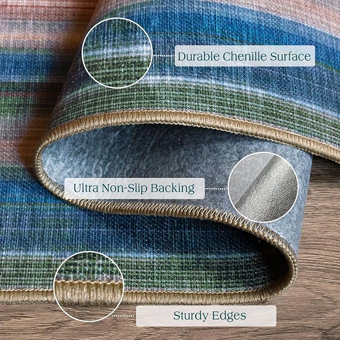 Modern Outdoor Rug - 28" x 43" Front Door Mat Indoor Outside Entrance Non-Slip Washable Outdoor Mat Rust Ombre Entry Rug for Entryway Kitchen Bedroom Layered Doormat for Front Porch Decor