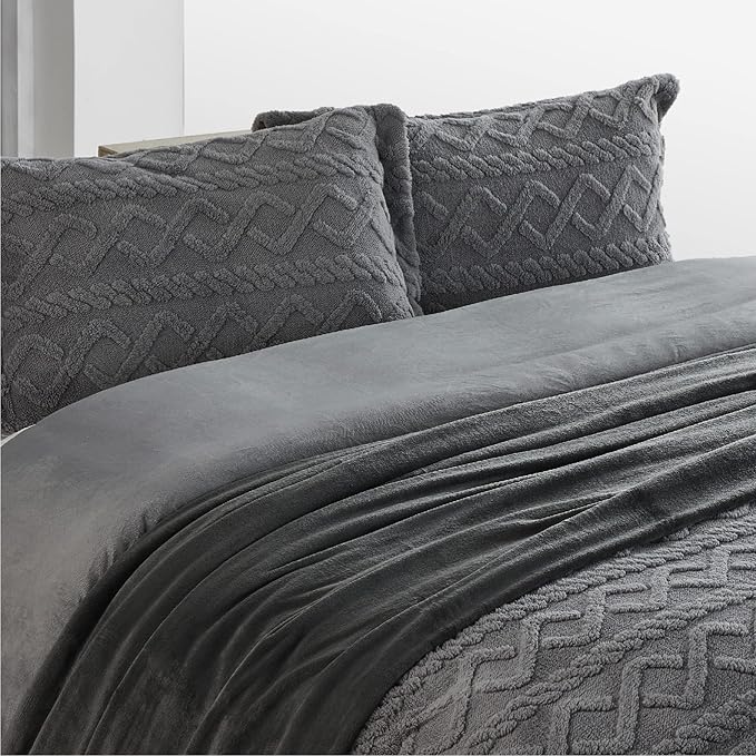 Bedsure GentleSoft Fleece Blankets King Size Dark Grey - Bed Blanket Soft Lightweight Plush Cozy Fuzzy Luxury Microfiber, 108x90 inches