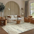 6x9 Area Rug Washable Beige Brown Abstract Living Room Carpet Non Slip Modern Neutral Soft Low Pile Contemporary Aesthetic Bedroom Large Rug Indoor Office Dining Room Playroom