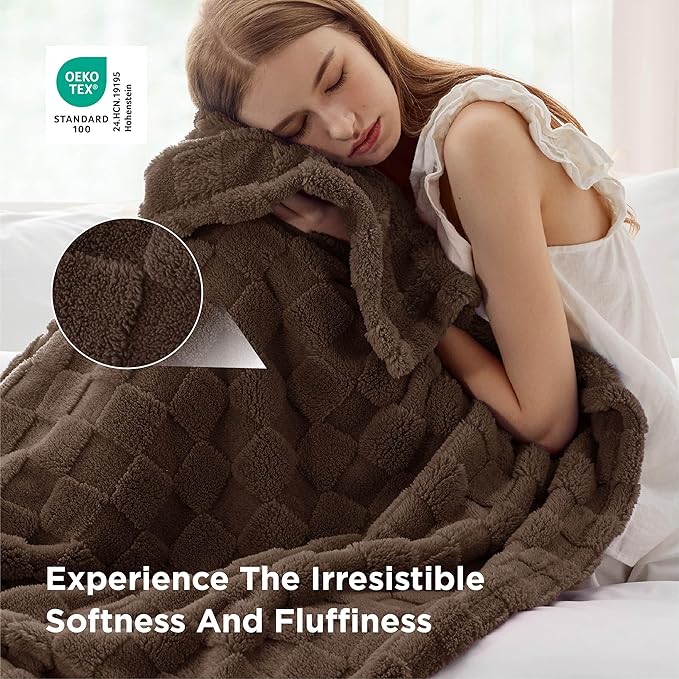 Bedsure GentleSoft Twin Blanket for Bed Brown - Super Soft Cozy Blankets for Kids Girls, Cute Fuzzy Fleece Throws for Bedroom Couch, 60x80 Inches