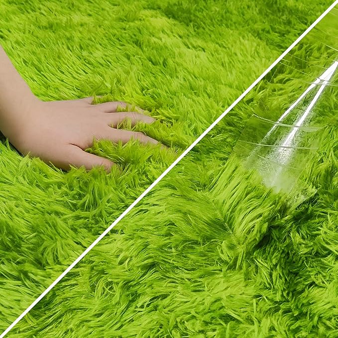Tie-Dyed Runner Rug for Bedroom Green 2x5ft Fluffy Area Rug Bedside Runner Rug for Kids Room Boys Teens Nursery Baby Living Room Dorm Home Decor Carpets
