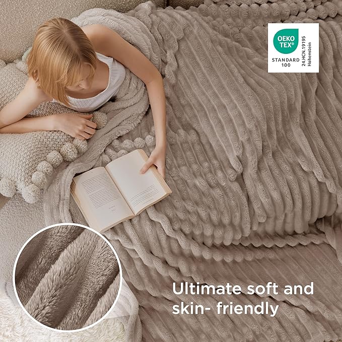 Bedsure GentleSoft Light Brown Full Blanket for Couch - Cozy Soft Blankets for Women, Cute Small Fleece Throws for Girls, Birthday Gifts for Women Decor Gifts for Mom, 84x90 Inches