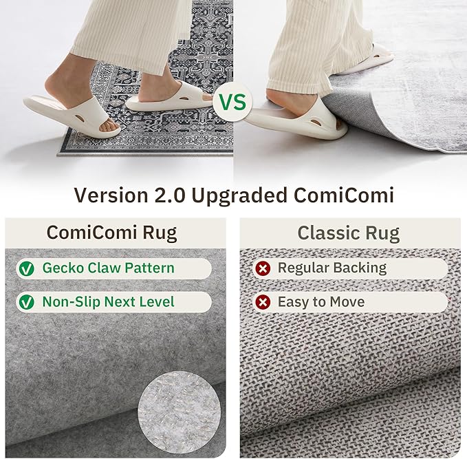 Washable 2x3 Entryway Area Rug - Small Non Slip Vintage Kitchen Runner Rugs Indoor Entrance Soft Neutral Stain Resistant Bathroom Mat Farmhouse Carpet for Bedroom Living Room Entry Laundry 2'x3' Black