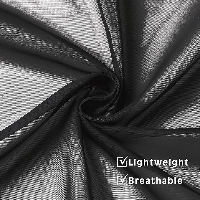 OWENIE Black Sheer Curtains 96 Inch Length, Elegant Sheer Curtains for Bedroom, Window Voile Sheer Curtain Panels/Drapes/Treatment for Living Room, 2Pcs, Each 42" W x 96" L, Black