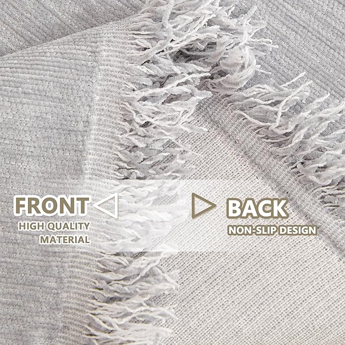 MYSKY HOME Sofa Cover for Dogs Washable for Loveseat, Boho Couch Cover Cover for Sofa, Couch Cover Blanket Soft Thick Durable Tassel Sofa Slipcovers Furniture Protector, 71"x 118", Light Gery
