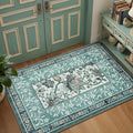 GarveeHome Teal 2x3 Door Mat Indoor Rugs for Entryway Provence Small Botanical Grove Cottage core Washable Non-Slip Low-Pile Rug for Bedroom Bathroom Entrance TPE Backing