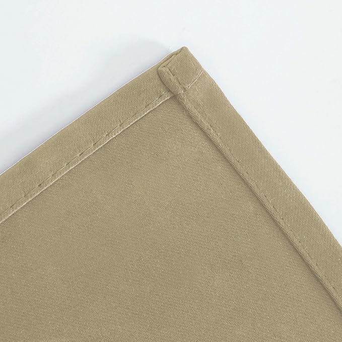 LEMOMO Beige Thermal Blackout Curtains/38 x 54 Inch/Set of 2 Panels Room Darkening Curtains for Bedroom