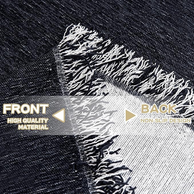 MYSKY HOME Chair Couch Covers - Sectional Couch Covers for Pet Sofa Covers - Non Slip Soft Couch Cover, Washable Furniture Protector - Slipcover with Tassel Sofa Throws, 71"x91", Navy Blue