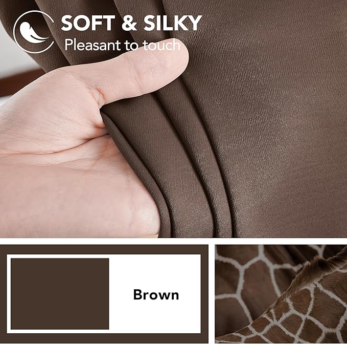 Deconovo Blackout Curtains, Thermal Insulated, W52 x L72 2 Panels, Back Tab, Machine Washable, Room-Darkening Drapes for Bedroom/Living Room Brown
