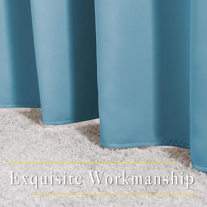 NICETOWN Room Darkening Curtains Extra Long 102 Inches - Grommet Thermal Insulated Weighted Window Drapes Sound Reducing for Living Room/Farmhouse (W66 x L102, Teal Blue, 2 Panels)