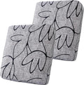Smiry Printed Couch Cushion Covers, Stretch Soft Couch Covers for Sofa, Washable Non-Slip Sofa Slipcover Furniture Protector for Indoor and Outdoor (2 Pack, Grey and Black)