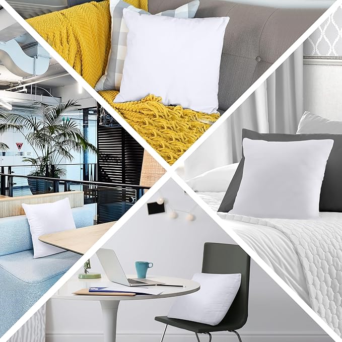 Utopia Bedding Throw Pillows (Set of 1, White) – 14 x 14 Inches Down Alternative Pillows for Bed, Sofa, and Couch - Fluffy Decorative Stuffer Pillow for Indoors & Outdoors