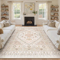 zesthome 8x10 Area Rugs for Living Room,Non-Slip Backing Washable Rugs,Vintage Large Area Rug，Stain Resistant Home Decor Rug