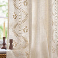 jinchan Belrose Lined Linen Blend Curtains Boho Floral Curtains for Bedroom 63 Inch Length Beige Embroidered Drapes Rod Pocket Farmhouse Flower Drapes for Living Room Window Treatments Set 2 Panels