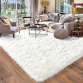 Rugs for Living Room 9x12, Soft Shaggy Modern Shag Area Rug for Bedroom, Upgrade Non-Slip Plush Fluffy Carpet for Kids Boys Girls Room Home Decor Aesthetic, Cream White