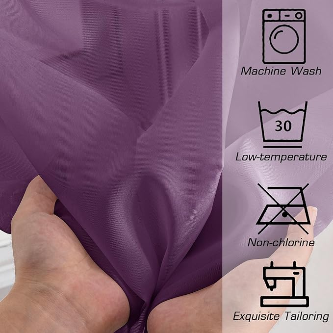 OWENIE Plum Sheer Curtains, Sheer Curtains 84 Inches Long 2 Panels Set, Rod Pocket Voile Fimly Sheer Drapes for Living Room Bedroom, 2pcs, Plum, Each 42" W x 84" L
