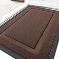 OLANLY Front Door Mat Indoor Outdoor Entrance, Waterproof All-Season, All-Weather Doormat, Sturdy Natural Rubber, Low Profile, Easy Clean Patio Porch Entryway Mat, 35x23, Chocolate Brown