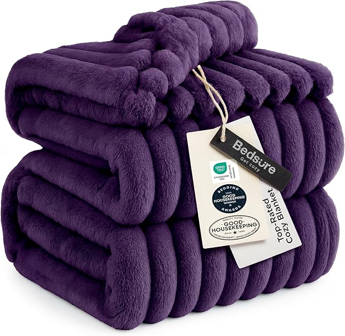 Bedsure GentleSoft Purple Full Blanket for Bed - Cozy Soft Blankets for Women, Cute Large Throws for Girls, 84x90 Inches