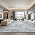 8x10 Area Rugs for Living Room, Non-Slip Backing Large Washable Rug for Nursery Room, Vintage Abstract Bedroom Rugs, Thin Indoor Home Decor Soft Farmhouse Rug (8'x10', Grey/Ivory)