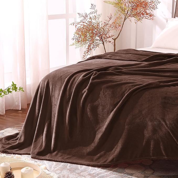 BEDELITE Fleece Blanket Twin Size Brown Throw Blankets for Couch & Bed, Luxury Plush Cozy Fuzzy Blanket 60x80 inches, Super Soft Warm Lightweight Throw Blanket for Travel Camping